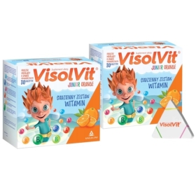 2x VisolVit Junior Orange, musujący proszek 30 saszetek + Visolvit zakreślacz 1 sztuka