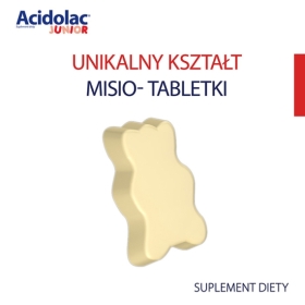 Acidolac Junior Misio-tabletki truskawkowy probiotyk x3