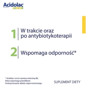 Acidolac Junior o smaku białej czekolady 20 tabletek