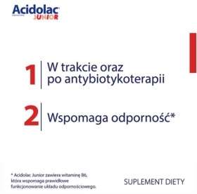 Acidolac Junior o smaku truskawkowym 20 tabletek