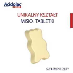 Acidolac Junior o smaku truskawkowym 20 tabletek