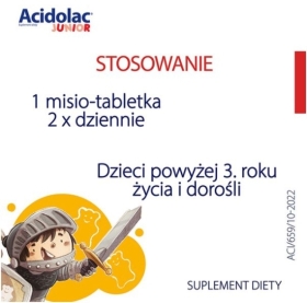 Acidolac Junior o smaku truskawkowym 20 tabletek