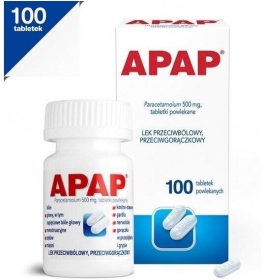 Apap (Paracetamol 500 mg) 100 tabletek