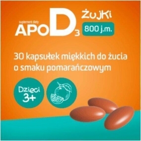 ApoD3 Żujki 800 j.m. Smak Owocowy 30 kapsułek
