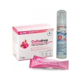 Aura Herbals Colladrop Glow kolagen 5000 mg saszetki 30 sztuk + Argentum200 tonik 50ppm 150 ml