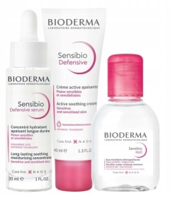 BIODERMA Sensibio zestaw prezentowy Defensive Serum 30ml + Sensibio H2O 100ml + krem 40ml