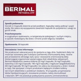Berimal Metabolizm 30 kapsułek