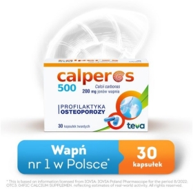 Calperos 500 200 mg Ca2+ 30 kapsułek