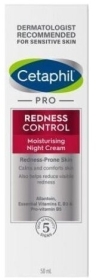Cetaphil pro redness krem nawilżający na noc 50 ml. Zmniejszający zaczerwienienie