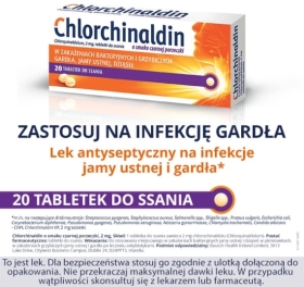 Chlorchinaldin o smaku czarnej porzeczki 20 tabletek