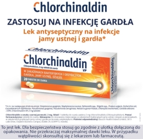 Chlorchinaldin o smaku czarnej porzeczki 20 tabletek