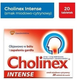 Cholinex Intense smak miód-cytryna 20 tabletek