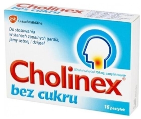 Cholinex bez cukru 150 mg 16 pastylek