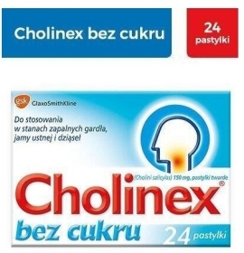 Cholinex bez cukru 150 mg 24 pastylki