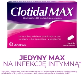 Clotidal MAX tabletki dopochwowe 0,5 g 1 tabletka