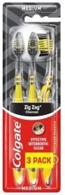 Colgate ZIG ZAG CHARCOAL Szczoteczka do zębów Tripack