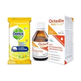 DETTOL chusteczki+ OCTEDIN płyn do dezynfekcji rąk