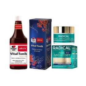 Doppelherz Vital Tonik Płyn puszka 1000 ml + RADICAL AGE ARCHITECT krem 65+ na noc 50 ml