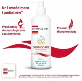 Emolium DERMOCARE 3w1 płyn do kąpieli, żel do mycia, szampon 400 ml