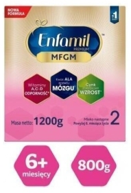 Enfamil Premium MFGM 2 Mleko następne dla niemowląt 1200 g