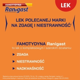 Famotydyna Ranigast 0,02g 30 tabletek powlekanych