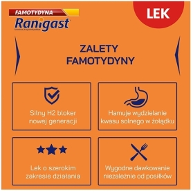 Famotydyna Ranigast 0,02g 30 tabletek powlekanych