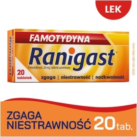 Famotydyna Ranigast 20 mg 20 tabletek powlekanych