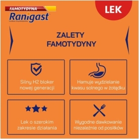 Famotydyna Ranigast 20 mg 20 tabletek powlekanych