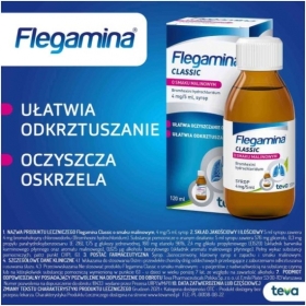 Flegamina o smaku malinowym syrop 120 ml