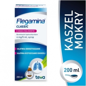 Flegamina o smaku malinowym syrop 200 ml