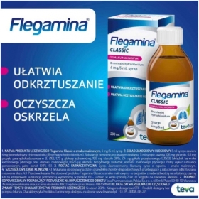 Flegamina o smaku malinowym syrop 200 ml