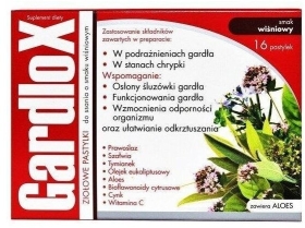 Gardlox smak wiśniowy 16 pastylek