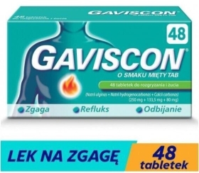 Gaviscon na zgagę i refluks smak miętowy tabletki 48 szt.