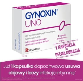 Gynoxin Uno kapsułki dopochwowe 0,6 g 1 sztuka