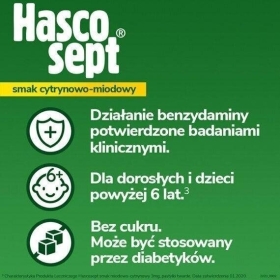 Hascosept 24 pastylki do ssania o smaku cytrynowo-miodowym