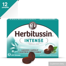 Herbitussin Intense pastylki do ssania 10 sztuk