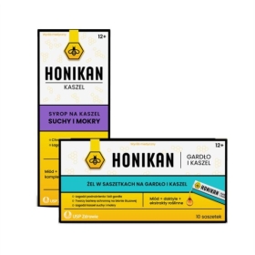 Honikan Kaszel syrop 230 g + HONIKAN GARDŁO I KASZEL żel 10 saszetek