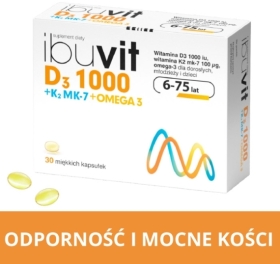 Ibuvit D3 1000 + K2 MK-7 Omega 30 kapsułek