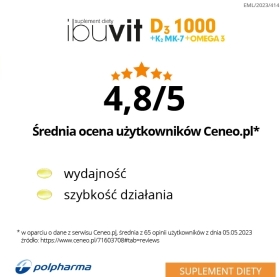Ibuvit D3 1000 + K2 MK-7 Omega 30 kapsułek