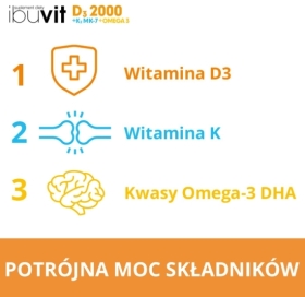 Ibuvit D3 4000 + K2 MK-7 Omega 30 kapsułek