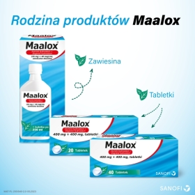 Maalox 20 tabletek do ssania i żucia