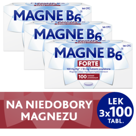 Magne B6 Forte 100 tabletek Wielopak x3