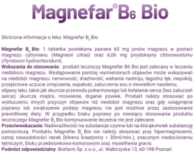 Magnefar B6 Bio 50 tabletek