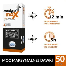 Maxigra Max 50 mg 4 tabletki Wielopak x3