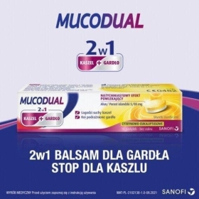 Mucodual 2w1 Kaszel + Gardło 18 Pastylek do ssania