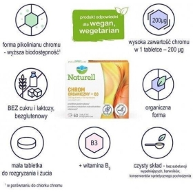 NATURELL Chrom Organiczny +B3 60 tabletek