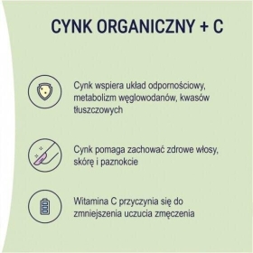NATURELL Cynk organiczny + C 60 tabletek