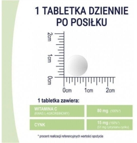 NATURELL Cynk organiczny + C 60 tabletek
