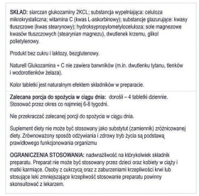 NATURELL Glukozamina+C 100 tabletek