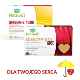 NATURELL Omega-3 1000 60 kapsułek + Naturell Koenzym Q10 100 60 kapsułek